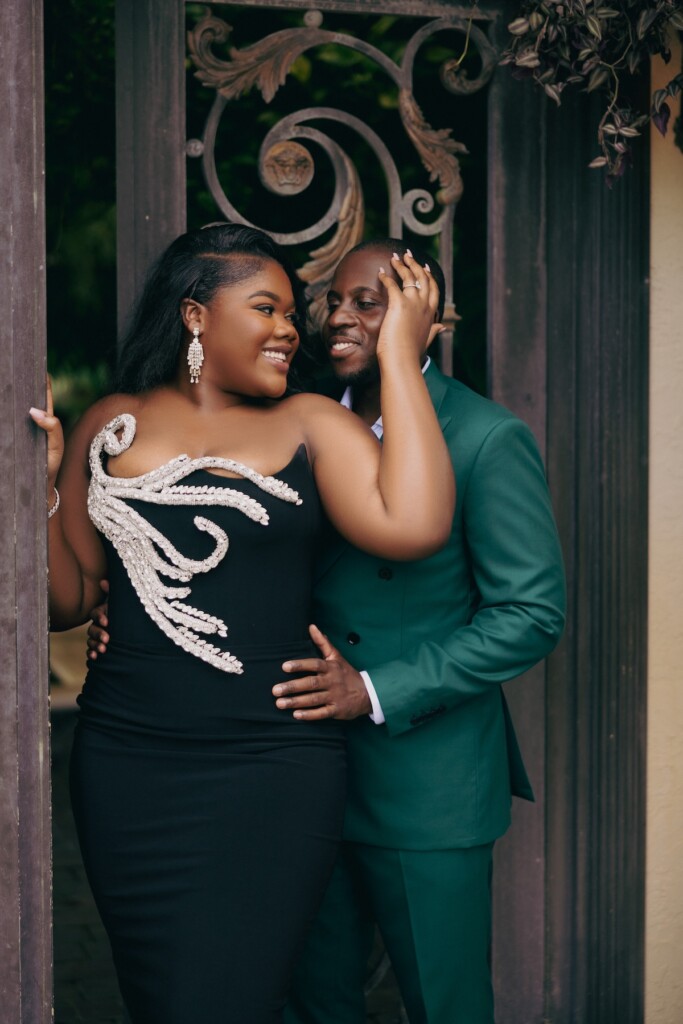 It all started with "hello" for Naneka and Scott who celebrated their recent engagement in a stylish garden glamour photo shoot at the Villa Toscana  Miami.