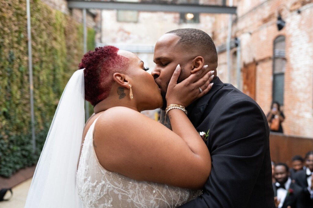 Wrestling fans Meredith & Anton's first meeting at a WWE NXT show at the Fillmore led to love and a modern industrial wedding in Philly.