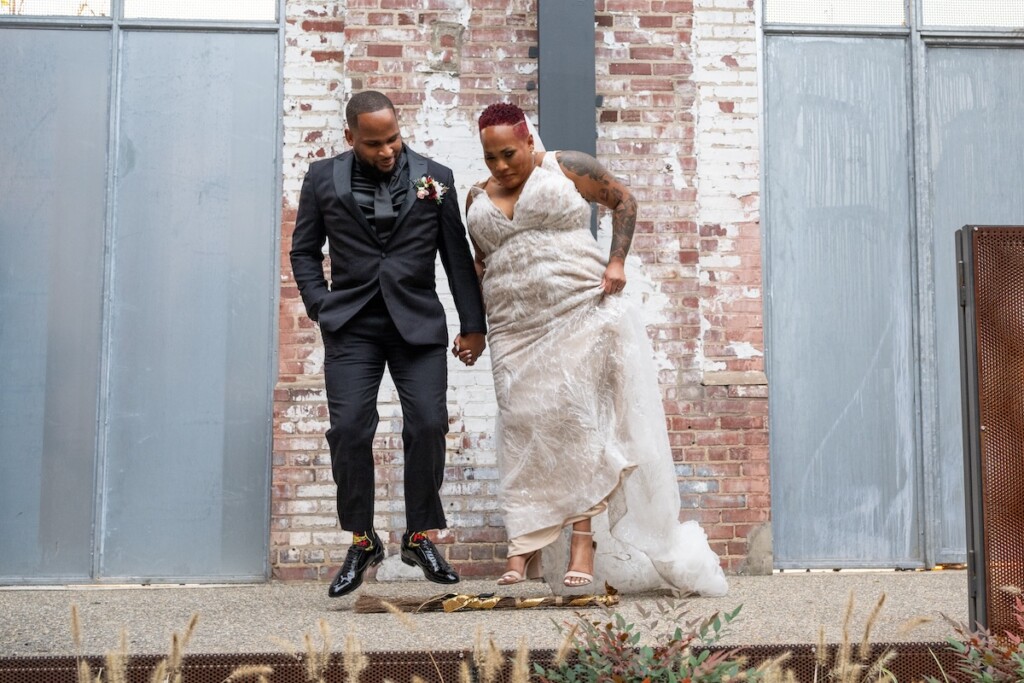 Wrestling fans Meredith & Anton's first meeting at a WWE NXT show at the Fillmore led to love and a modern industrial wedding in Philly.