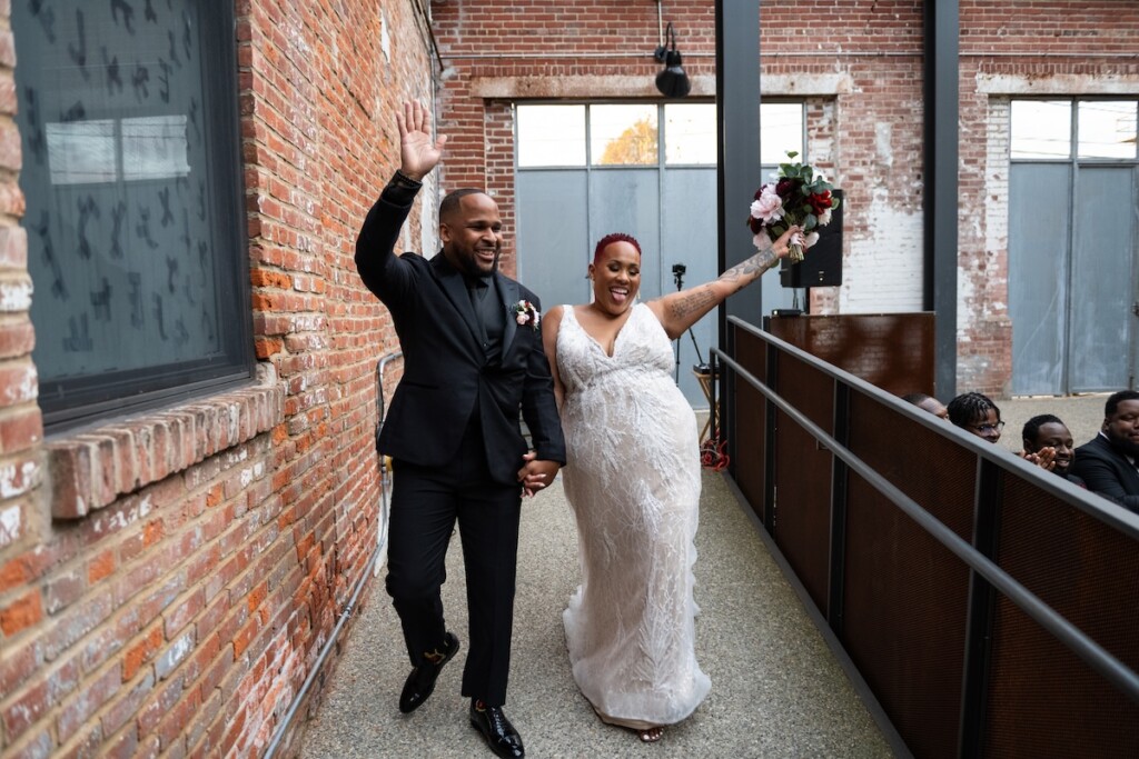 Wrestling fans Meredith & Anton's first meeting at a WWE NXT show at the Fillmore led to love and a modern industrial wedding in Philly.