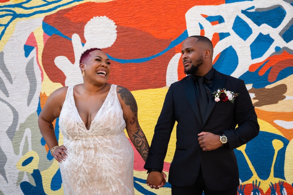 Wrestling fans Meredith & Anton's first meeting at a WWE NXT show at the Fillmore led to love and a modern industrial wedding in Philly.