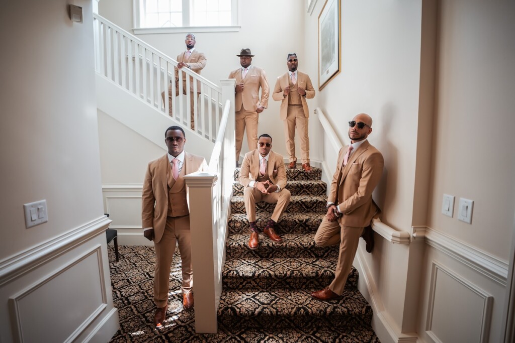 Khrystina and Ray's luxury golf resort wedding on Lake Norman featured bright pastels, vibrant florals, and regal dining room reception decor.