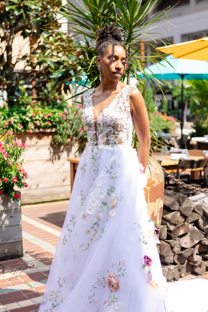 Muna Coterie gown designer Lee Jerome by Whitney Stephenson (owner of Mahogany Brown Bridal) debuted her latest Bridgerton Collection in a classic-meets-modern photoshoot showcasing the essence of "Elegance Unveiled."