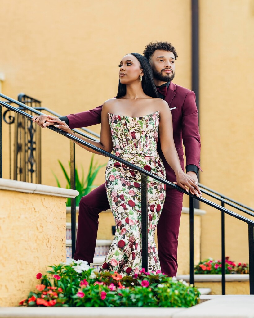 Maxwell Pearce & Jasmine Styles had their romantic Spanish Mediterranean-inspired engagement session at Rollins College in Orlando, Florida.