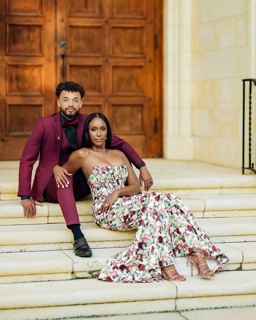 Maxwell Pearce & Jasmine Styles had their romantic Spanish Mediterranean-inspired engagement session at Rollins College in Orlando, Florida.