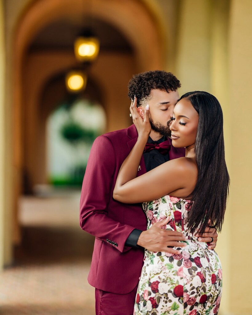 Maxwell Pearce & Jasmine Styles had their romantic Spanish Mediterranean-inspired engagement session at Rollins College in Orlando, Florida.