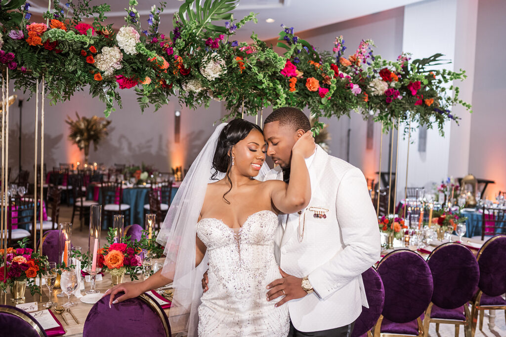 Ayana and Demonté spiced things up with unique decor and couture fashion at their vibrant and modern Moroccan inspired wedding!