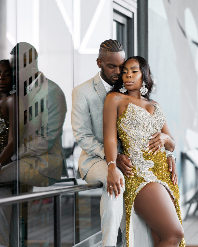 Find out more about Shamar & Adler's sexy modern engagement session which featured stunning city views and celebrity-inspired fashion!