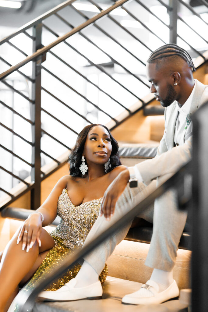 Find out more about Shamar & Adler's sexy modern engagement session which featured stunning city views and celebrity-inspired fashion!