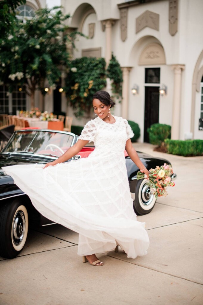 Heather Benge of Styled Shoots Across America created a timeless, elegant wedding editorial on the grounds of Morais Vineyard in Virginia.