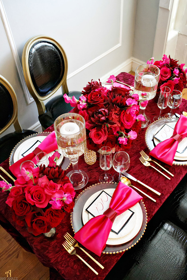 From red florals to pretty pink place settings, we've rounded up our top 10 romantic tablescape ideas for Galentine's or Valentine's Day.