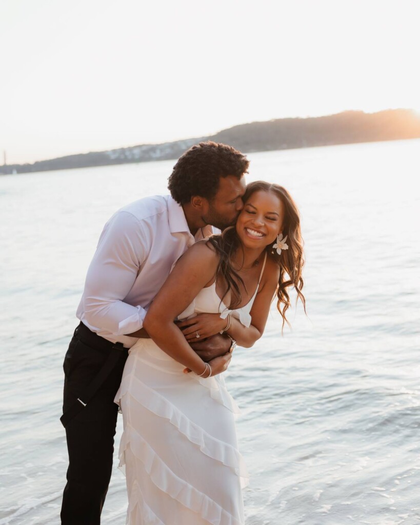 Joshua and Aly let their love shine through in a playful, beachy engagement session on the shores of Watsons Bay in Sydney, Australia.