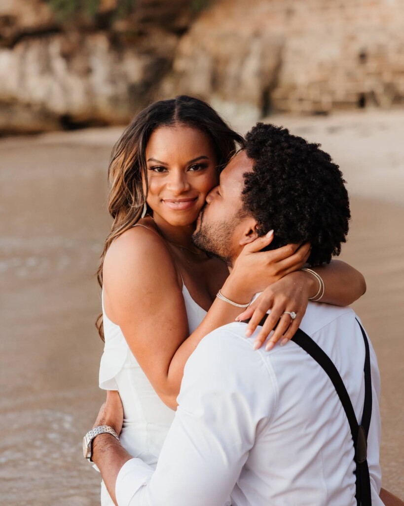 Joshua and Aly let their love shine through in a playful, beachy engagement session on the shores of Watsons Bay in Sydney, Australia.